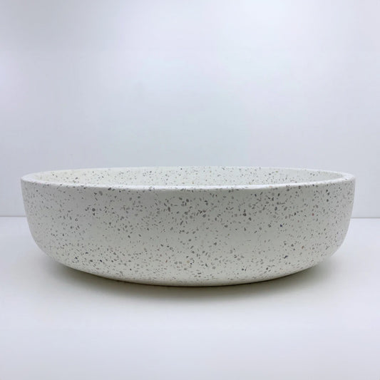 Spring Hill Designs Helia Oval Above Counter Concrete Basin White Terrazzo