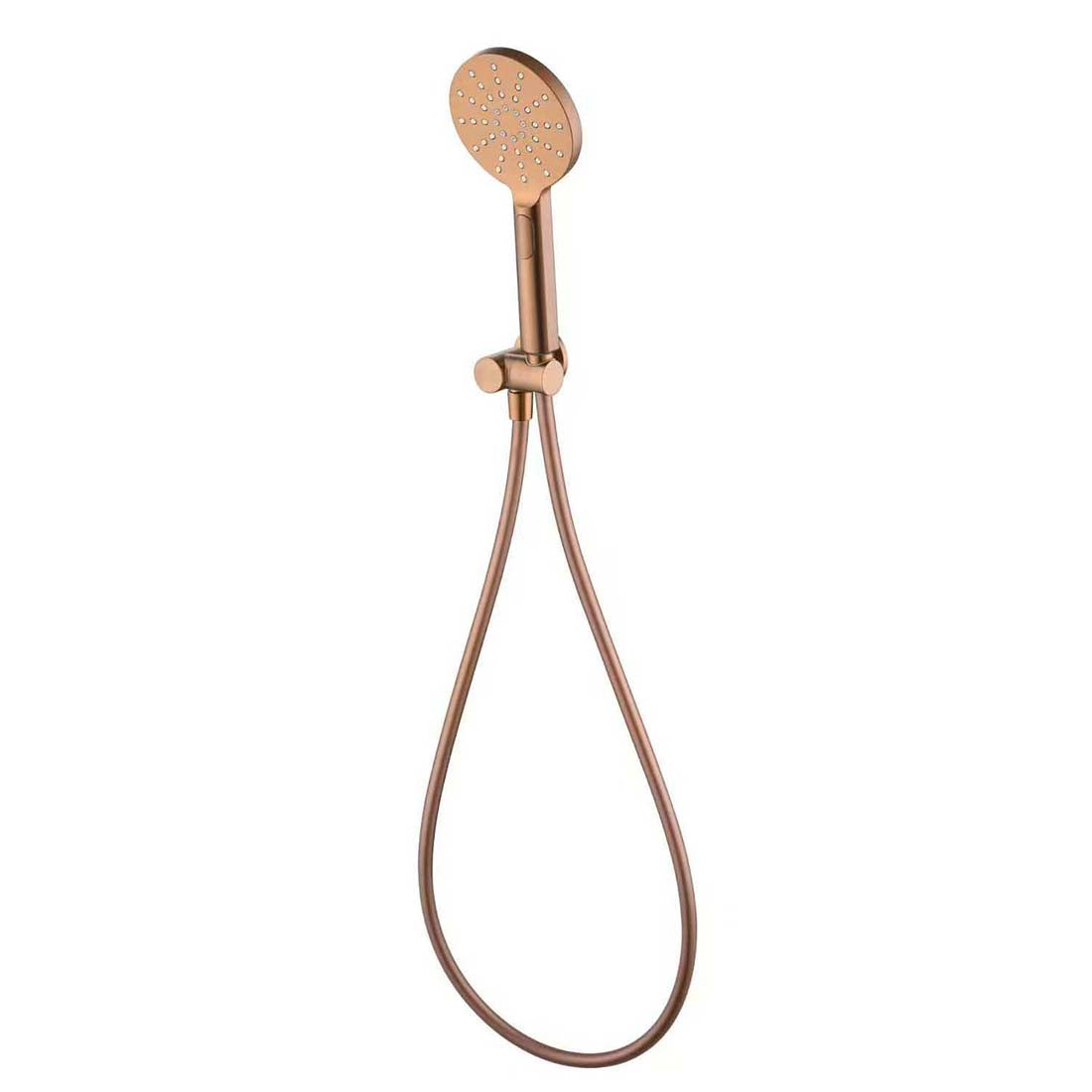 Cora Round Hand Shower On Wall Outlet Bracket Brushed Copper
