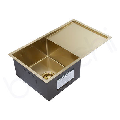 740X440mm Handmade Laundry Kitchen Sink Top/Under Mount Brushed Gold