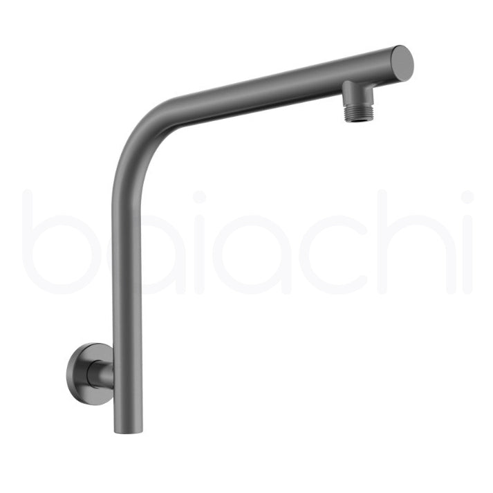 Moreton Round High Rise Wall Shower Arm Gun Metal