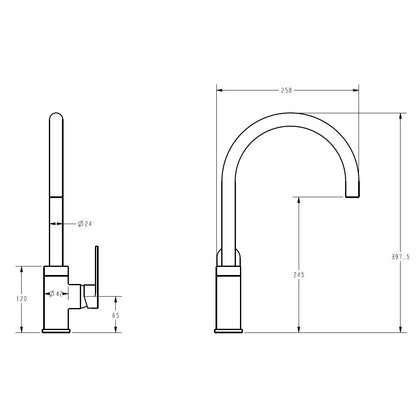 Sora SS Kitchen And Laundry Sink Mixer Stainless Steel