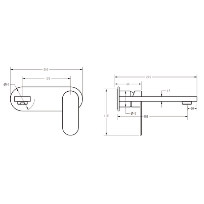 Sora SS Wall Basin Mixer Chrome